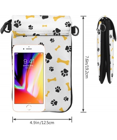 Small Crossbody Phone Bags for Women Leather Cell Phone Purse Lightweight Cell Phone Wallet Girls Dog Paw Bone $15.44 Crossbo...