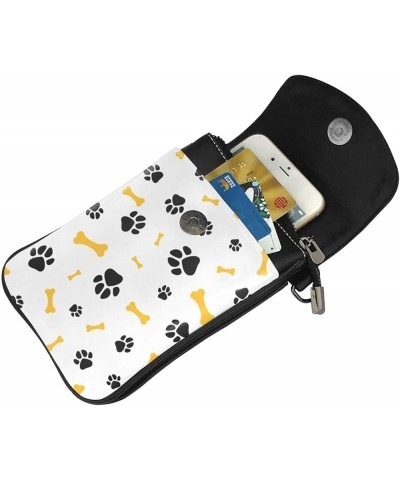 Small Crossbody Phone Bags for Women Leather Cell Phone Purse Lightweight Cell Phone Wallet Girls Dog Paw Bone $15.44 Crossbo...