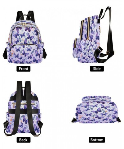 Fashion Backpack Mini Backpack Purse Casual Daily Backpack Purple Leaves Butterfly for Travel for College Work Small $18.87 B...