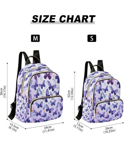 Fashion Backpack Mini Backpack Purse Casual Daily Backpack Purple Leaves Butterfly for Travel for College Work Small $18.87 B...