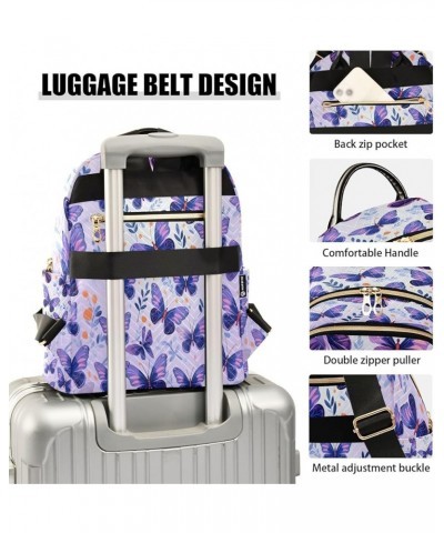 Fashion Backpack Mini Backpack Purse Casual Daily Backpack Purple Leaves Butterfly for Travel for College Work Small $18.87 B...