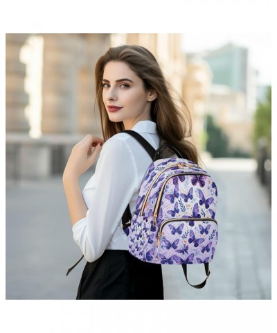 Fashion Backpack Mini Backpack Purse Casual Daily Backpack Purple Leaves Butterfly for Travel for College Work Small $18.87 B...