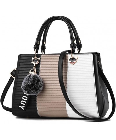 Two-toned Satchel Handbag for Women Large Top Handle Crossbody Bag Trendy Elegant Ladies Shoulder Bag Tote Purse Black $23.84...