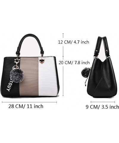 Two-toned Satchel Handbag for Women Large Top Handle Crossbody Bag Trendy Elegant Ladies Shoulder Bag Tote Purse Black $23.84...