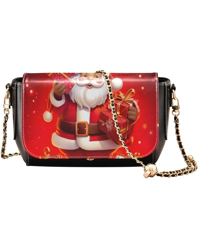 Christmas Santa Clause Crossbody Bags for Women Retro Cross Body Purse Small PU Leather Shoulder Handbags with Chain Strap $1...