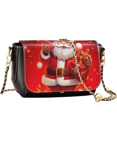 Christmas Santa Clause Crossbody Bags for Women Retro Cross Body Purse Small PU Leather Shoulder Handbags with Chain Strap $1...