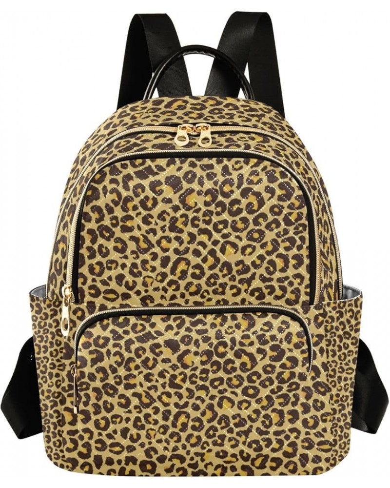 Women Backpack Cute Little Leopard Print Anti-Theft Travel Backpack with Luggage Belt Durable Lightweight Handbag Lady Purse ...