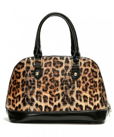 Medium Dome Crossbody Bag Women Shoulder Bag Double Zipper Satchel Handbag Leopard $20.29 Satchels