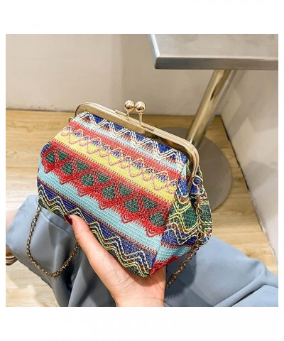 Retro Hollow Handbag for Women Straw Shoulder Bag Evening Clutch Bag Kiss Lock Closure Crossbody Bag Purse Style3 $18.55 Even...