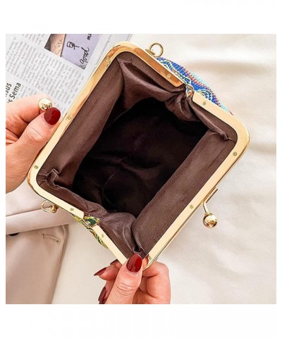 Retro Hollow Handbag for Women Straw Shoulder Bag Evening Clutch Bag Kiss Lock Closure Crossbody Bag Purse Style3 $18.55 Even...