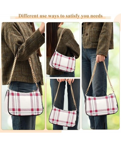 Shoulder Chain Bag for Women, Vintage Green Plaid Small Purses Shoulder Handbags Large Capacity for Ladies Classic Red Plaid ...