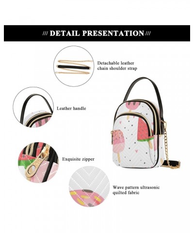 Watermelon Icecreamn Crossbody Bag for Women Cell Phone Purse Wallet with Removable Chain Shoulder Handbag for Work Phone Pas...