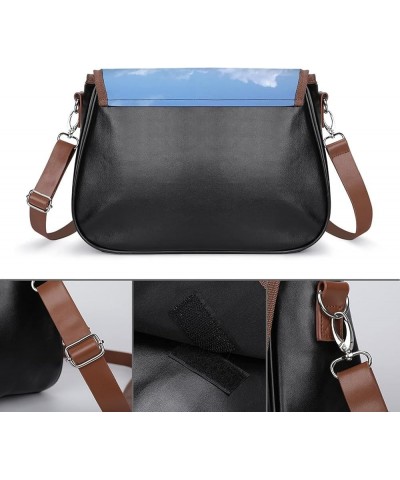 Printed Crossbody Bags Women City Leather Shoulder Bag Satchel Hobo Bags Trendy Bear Playing Basketball Color6 $21.60 Hobo Bags