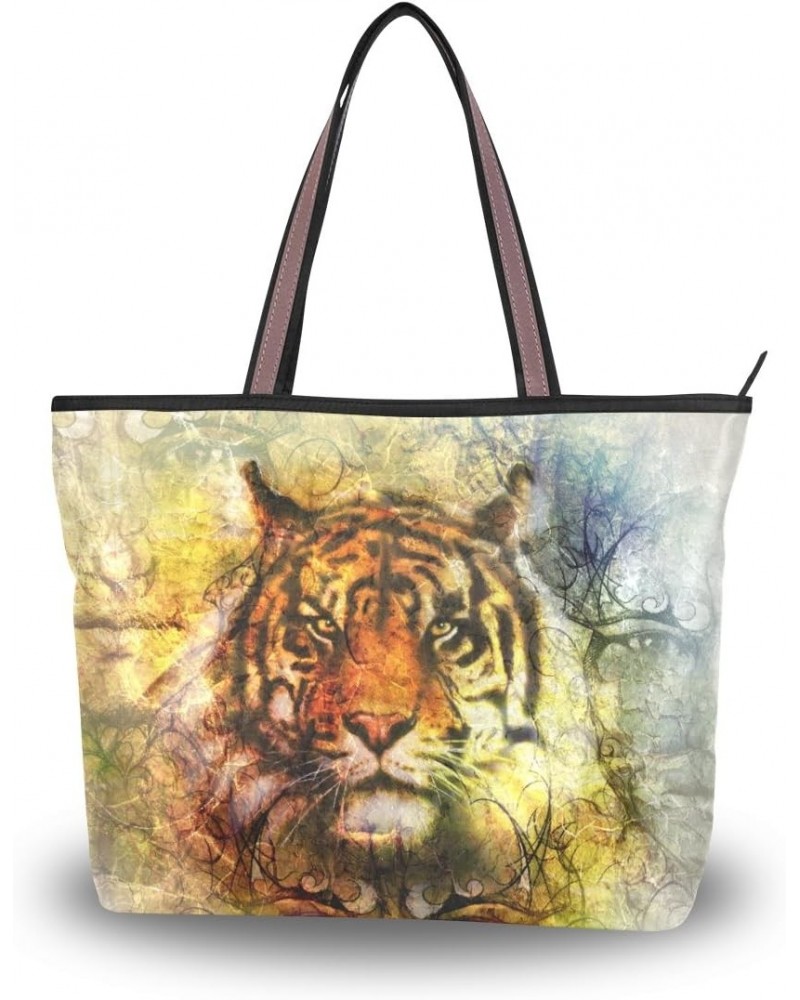 My Daily Women Tote Shoulder Bag Mighty Tiger Head Handbag Large $12.15 Shoulder Bags