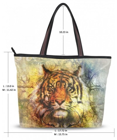 My Daily Women Tote Shoulder Bag Mighty Tiger Head Handbag Large $12.15 Shoulder Bags