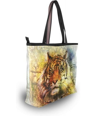 My Daily Women Tote Shoulder Bag Mighty Tiger Head Handbag Large $12.15 Shoulder Bags