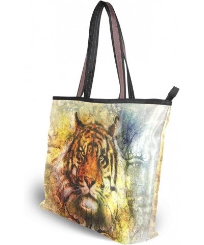 My Daily Women Tote Shoulder Bag Mighty Tiger Head Handbag Large $12.15 Shoulder Bags