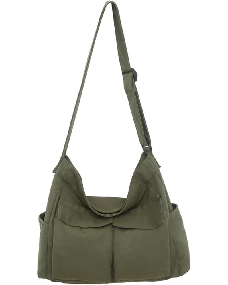 Men Women Canvas Crossbody Shoulder Bag for Women Casual Canvas Hobo Bag Handbag Messager Bag Satchel Bag Purse Green $17.84 ...