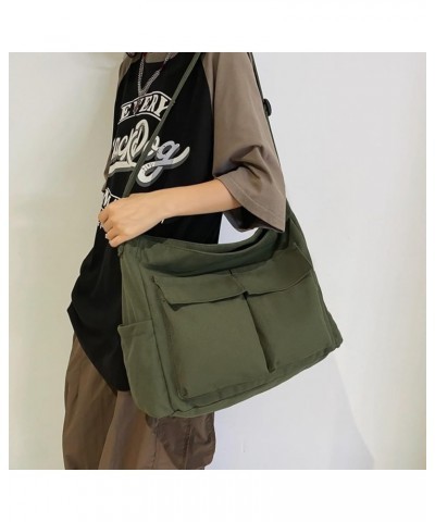 Men Women Canvas Crossbody Shoulder Bag for Women Casual Canvas Hobo Bag Handbag Messager Bag Satchel Bag Purse Green $17.84 ...