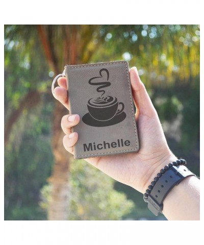 ID Holder Wallet, Dancing Girl, Personalized Engraving Included (Black with Silver) Dark Brown $12.04 Wallets