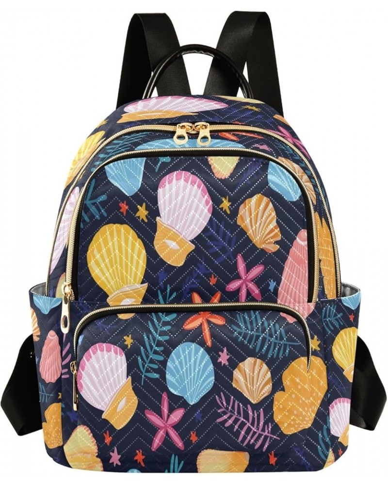 Seashell Coral Reef Star Women Backpack Purse Ladies Fashion Shoulder Bag Daypack Travel Bag 7.5L Small $14.26 Backpacks