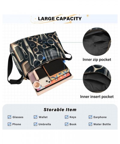 Unisex Shoulder Bag Crossbody Handbag Scissors-comb-haircut-stylist Women Casual Hobo Bag Lightweight PU Leather Tote $20.16 ...