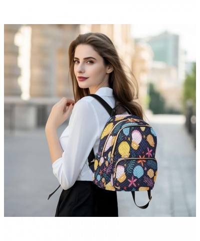 Seashell Coral Reef Star Women Backpack Purse Ladies Fashion Shoulder Bag Daypack Travel Bag 7.5L Small $14.26 Backpacks