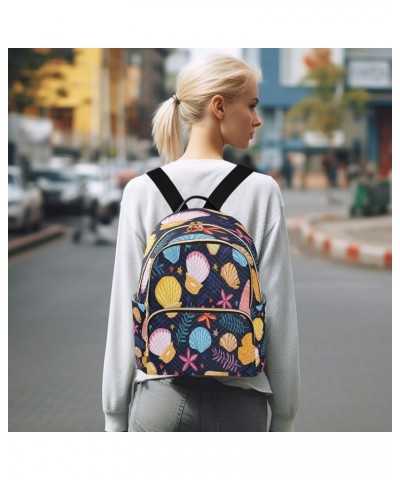 Seashell Coral Reef Star Women Backpack Purse Ladies Fashion Shoulder Bag Daypack Travel Bag 7.5L Small $14.26 Backpacks