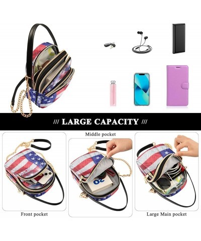 Pastel Glitter Shoulder Bags Chain Crossbody Bag Usa Flag With Fireworks $11.26 Shoulder Bags