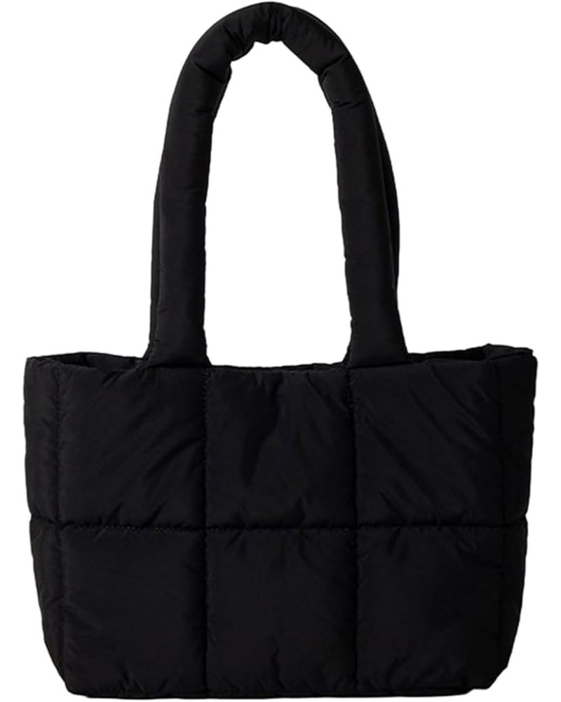 2023 Handbag Large Capacity Shopping Bag Shoulder Bag Fashion Bag for Girl Women Puffer Bag Solid Color Nylon Bag Black $13.7...