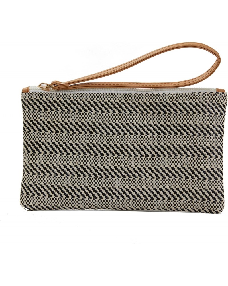 Straw Clutch Bag Womens Bohemian Summer Beach Straw Purse Handbag Zipper Wristlet Wallets For Women Girls $8.24 Wristlets