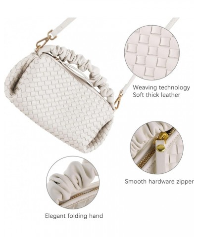 Woven Handbags For Women, Vegan Leather Crossbody Bag With Detachable Strap Shoulderbag, Weave Wristlet Clutch Beige $26.09 W...