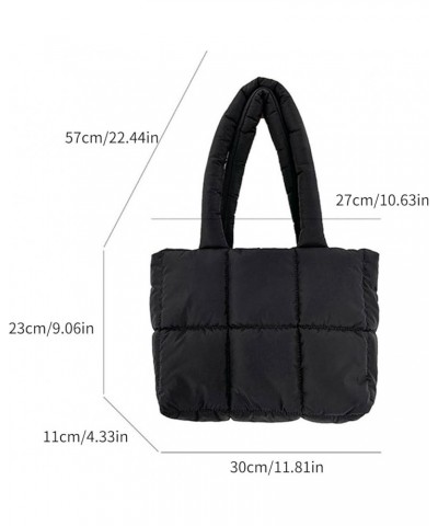 2023 Handbag Large Capacity Shopping Bag Shoulder Bag Fashion Bag for Girl Women Puffer Bag Solid Color Nylon Bag Black $13.7...