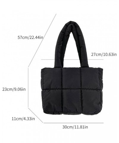 2023 Handbag Large Capacity Shopping Bag Shoulder Bag Fashion Bag for Girl Women Puffer Bag Solid Color Nylon Bag Black $13.7...