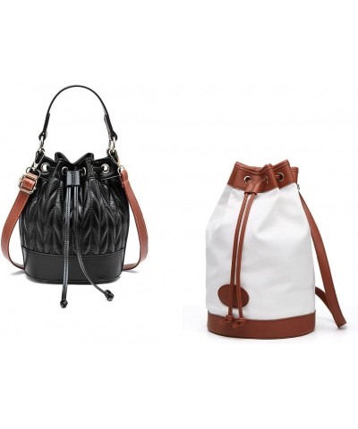 2PCS Satchel Crossbody Bag Drawstring Bunche Accessories, PU Leather Drawstring for Bucket Bag Detachable Leather Pull String...