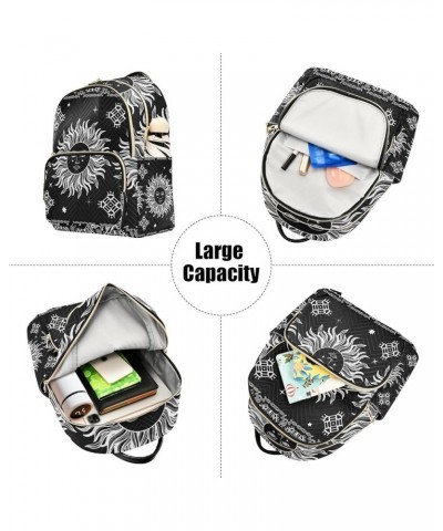 Small Backpack for Women Travel Bag Ethnic Tile with Sun Daypack Purse Fashion Shoulder Bag Rucksack Small B164 $10.40 Backpacks