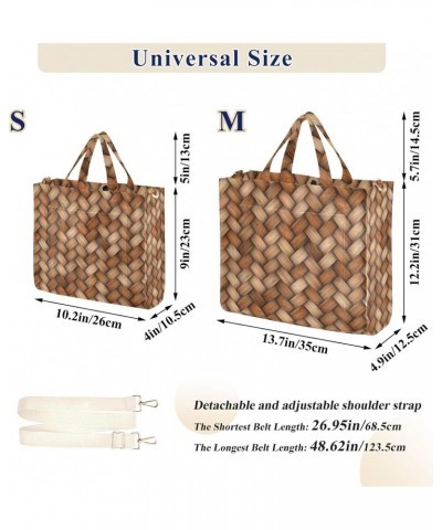 3d Wicker Print Brown Corduroy Tote Bag for Women Hobo Crossbody Bag Purse Stylish Shoulder Handbag Messenger Bags, S $9.87 T...