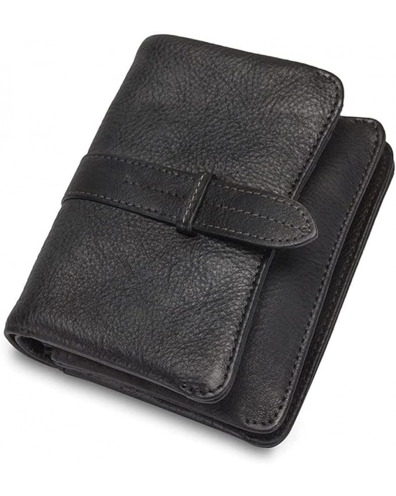 Purse woman Women Cowhide Money Bag Wallets Men Business Card Holder (Size : Dark Brown) Dark Gray $32.52 Wallets