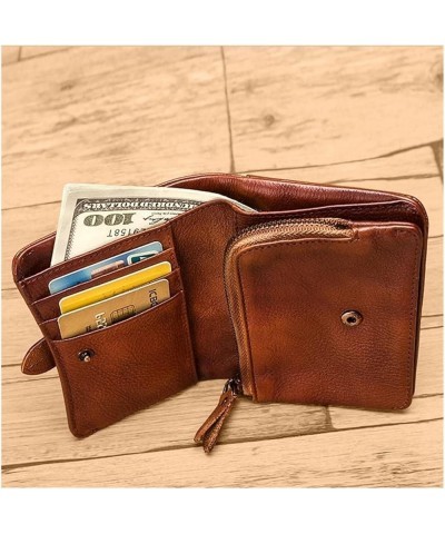 Purse woman Women Cowhide Money Bag Wallets Men Business Card Holder (Size : Dark Brown) Dark Gray $32.52 Wallets