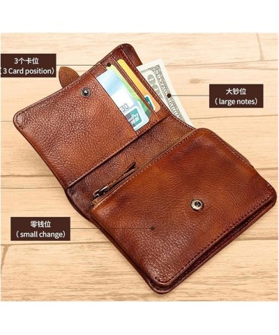 Purse woman Women Cowhide Money Bag Wallets Men Business Card Holder (Size : Dark Brown) Dark Gray $32.52 Wallets