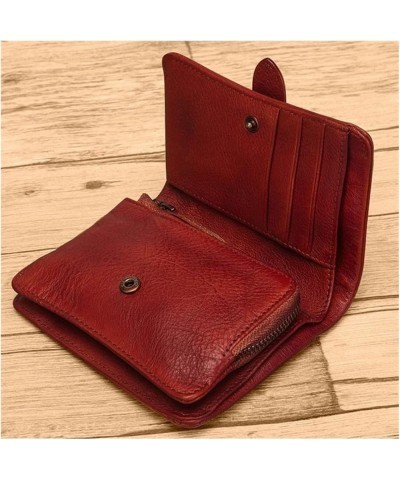 Purse woman Women Cowhide Money Bag Wallets Men Business Card Holder (Size : Dark Brown) Dark Gray $32.52 Wallets