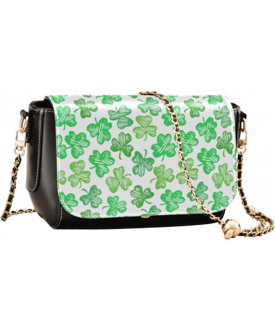 St. Patrick's Day Crossbody Handbag Cute Green Shamrock PU Leather Shoulder Bag Sturdy Travel Pouch Compact Chic Bag for Wome...