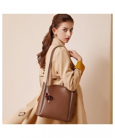 Shoulder Bag for Women Large Capacity Tote Bag Retro Handbag Genuine Leather Satchel Purse Black $40.79 Totes