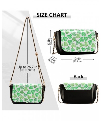 St. Patrick's Day Crossbody Handbag Cute Green Shamrock PU Leather Shoulder Bag Sturdy Travel Pouch Compact Chic Bag for Wome...