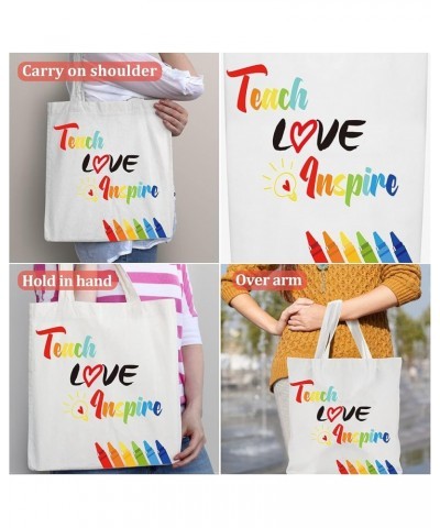 4 Pcs Teacher Appreciation Gift Teacher Canvas Tote Bag (Adorable Style) Vivid Style $13.63 Totes