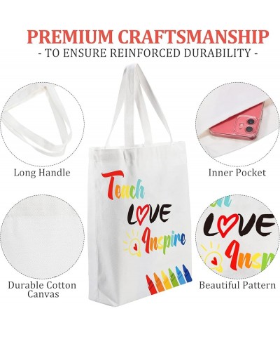 4 Pcs Teacher Appreciation Gift Teacher Canvas Tote Bag (Adorable Style) Vivid Style $13.63 Totes