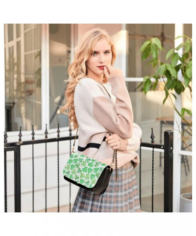 St. Patrick's Day Crossbody Handbag Cute Green Shamrock PU Leather Shoulder Bag Sturdy Travel Pouch Compact Chic Bag for Wome...