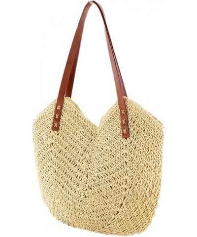 Shoulder Bags Women Hollow Woven Bag Casual Straw Bags Beige $15.38 Shoulder Bags