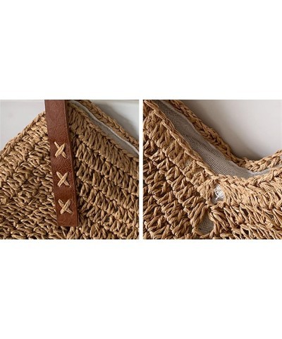 Shoulder Bags Women Hollow Woven Bag Casual Straw Bags Beige $15.38 Shoulder Bags