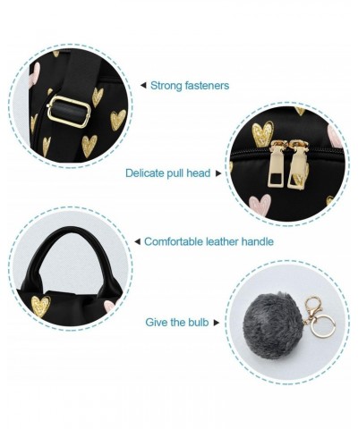 Golden Hearts Backpack Purse for Women Anti Theft Fashion Back Pack Shoulder Bag $21.99 Backpacks